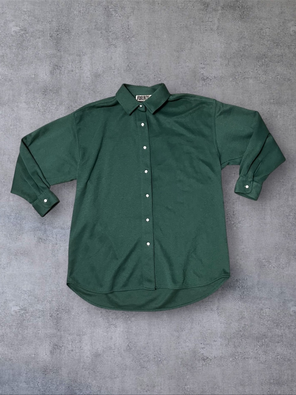 Vintage 2000s y2k Forenza Sz L Green Long Sleeve Collared Shirt